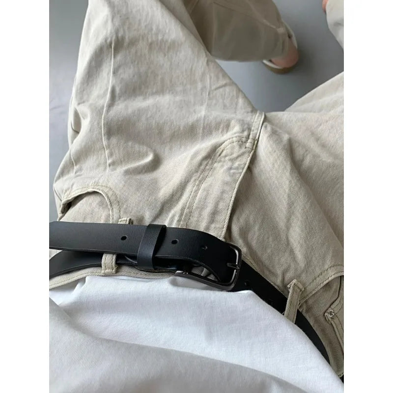 Men's High-Waisted Straight Jeans - Loose Wide Leg