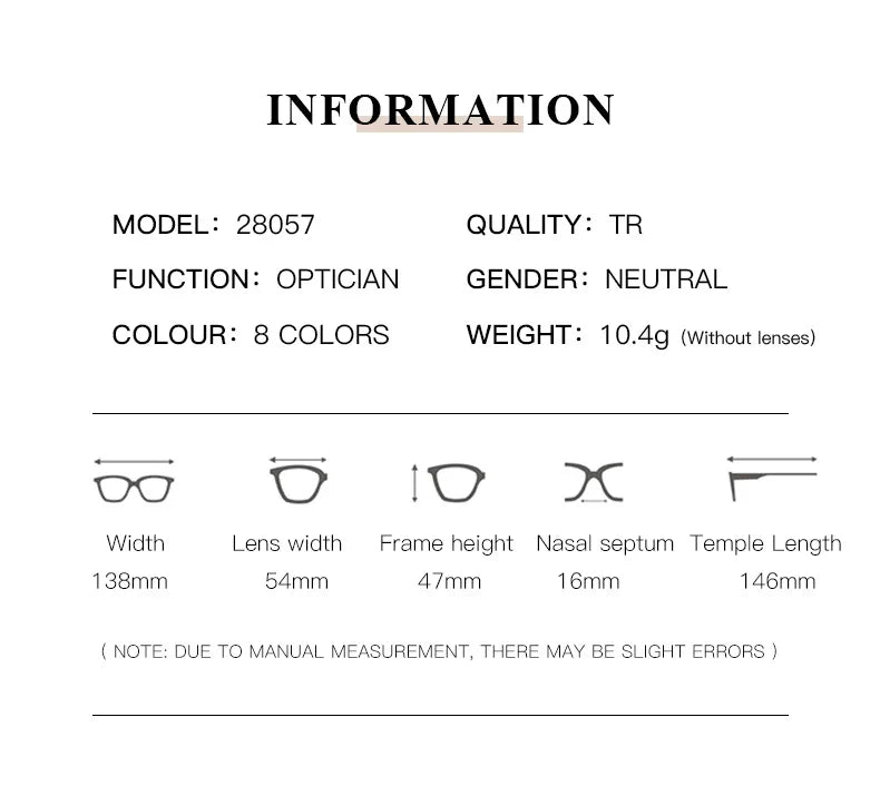 Retro Transparent Fashion Glasses - Anti Blue Light Eyeglass Frame