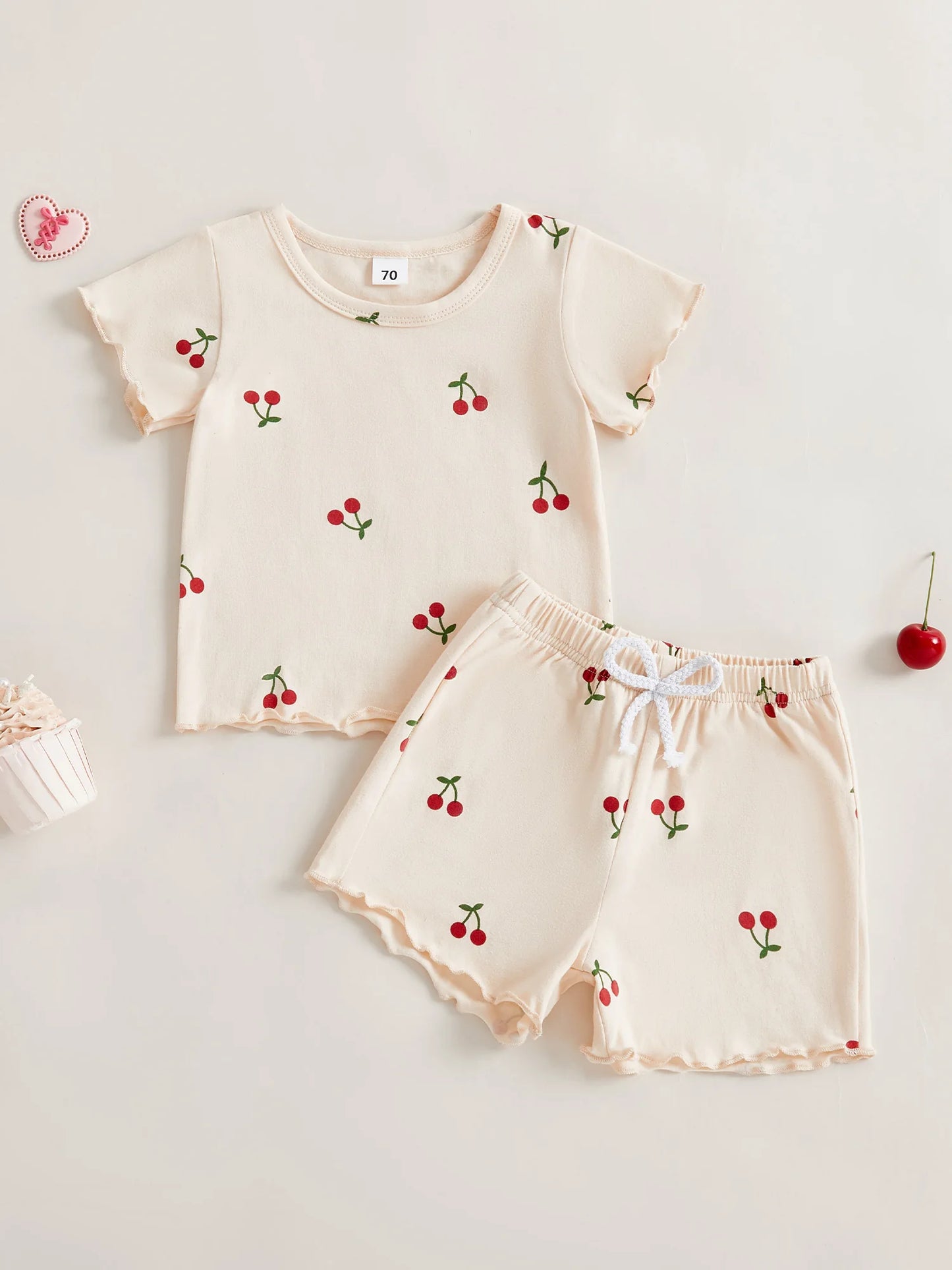 Baby Girls' Cherry Print Top & Shorts Set