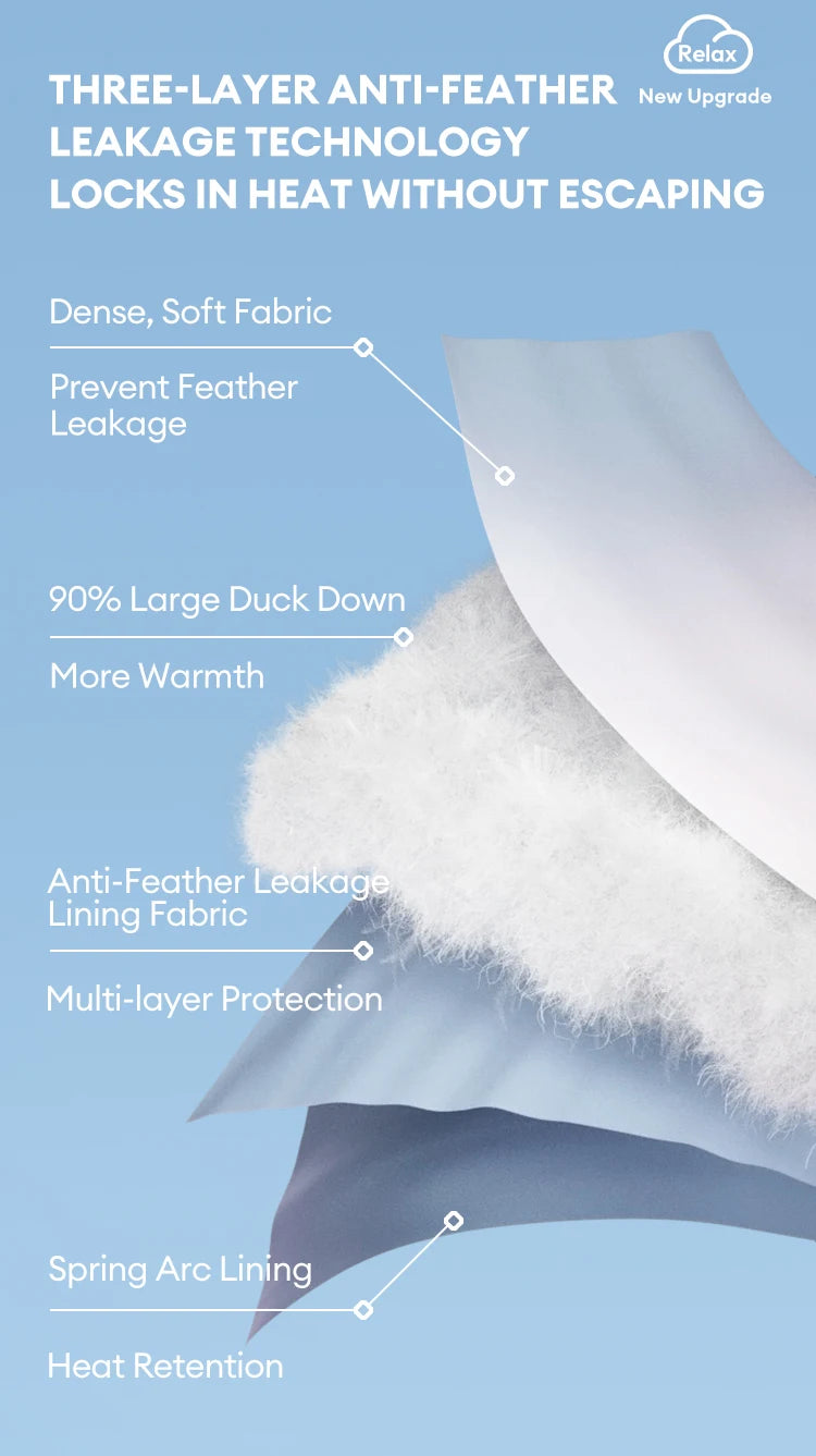 Women's Long Down Jacket - Three-Proof Hooded Winter Coat Loose Fit