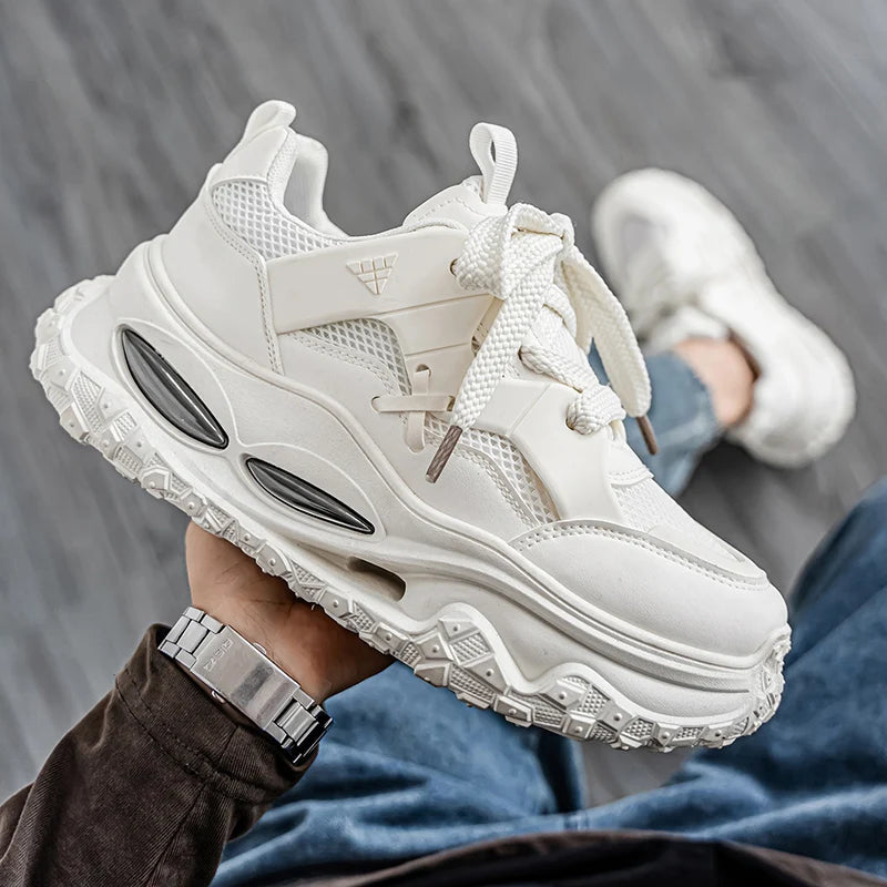 Street Style Platform Sneakers - Men's Skateboard Running & Tennis Trainers