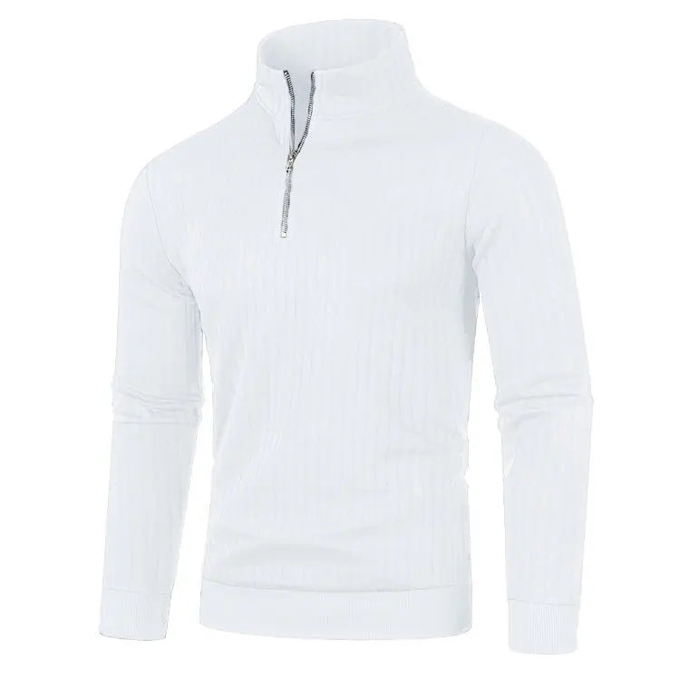 Half Zip Knitted Pullover - Men's Casual Stand Collar Sweater