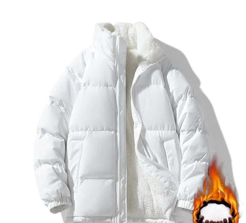 Men's Slim Fit Thickened Padded Jacket | Fur-Lined | Stand Collar | Bungee Hem | 8 Colours | S–XXXL