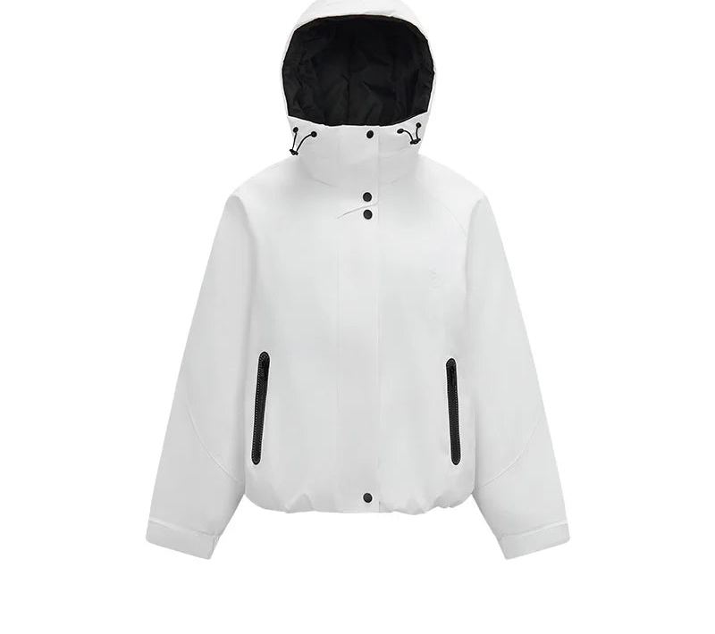 Lightweight Loose Fit Colorblock Hooded Down Jacket - Winter Casual Street Style