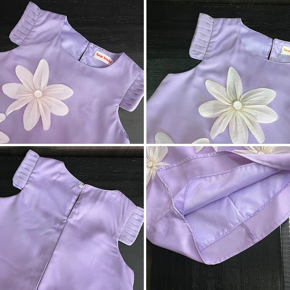 Girl's 3D Flower Princess Dress 2-12 Years