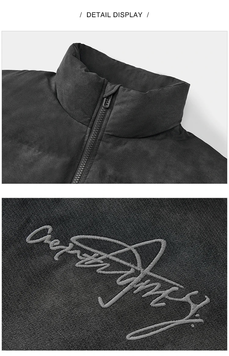 Men's Tie-Dye Down Jacket - Stand Collar Loose Fit Winter Streetwear Coat