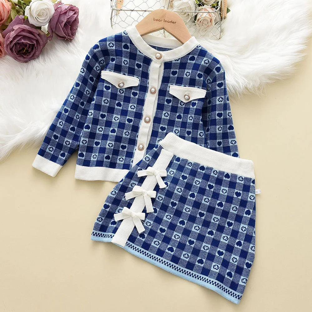 Children's Girl's Knitted Sweet Outfit Set