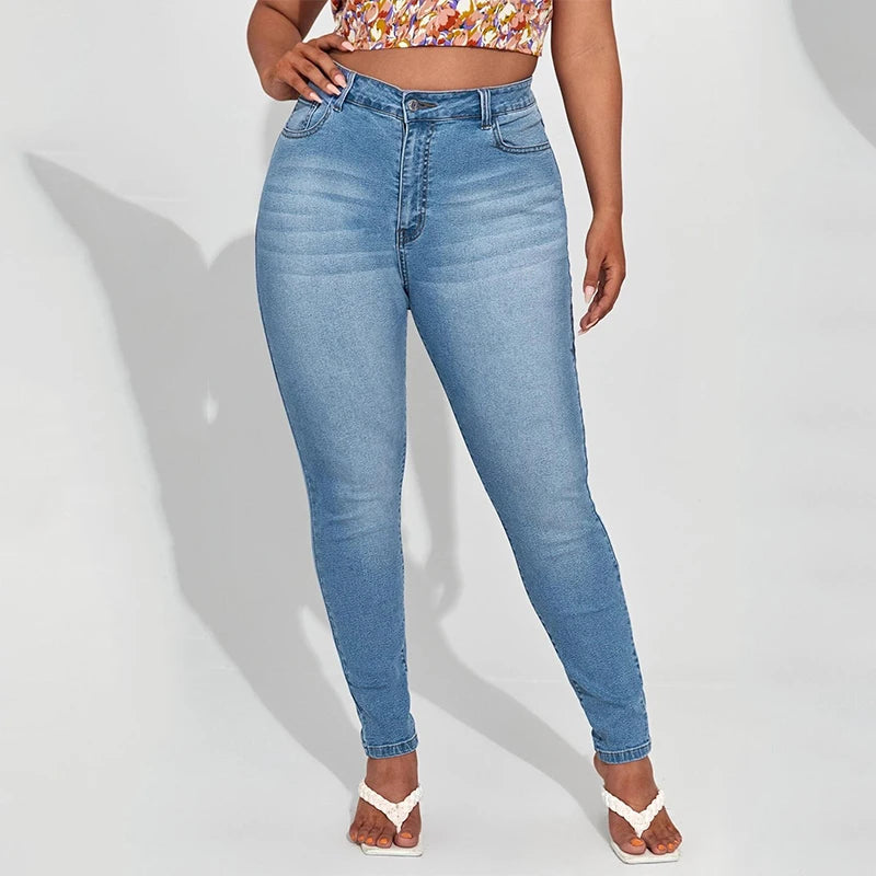 Women's Plus Size High Waist Stretch Denim Jeans