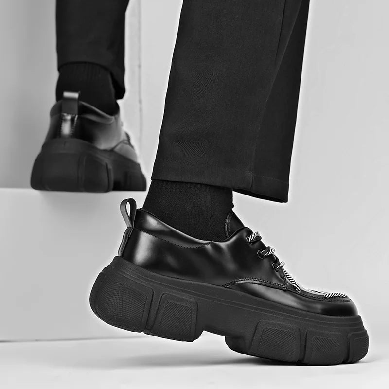 Men's Platform Leather Thick Sole British Shoes