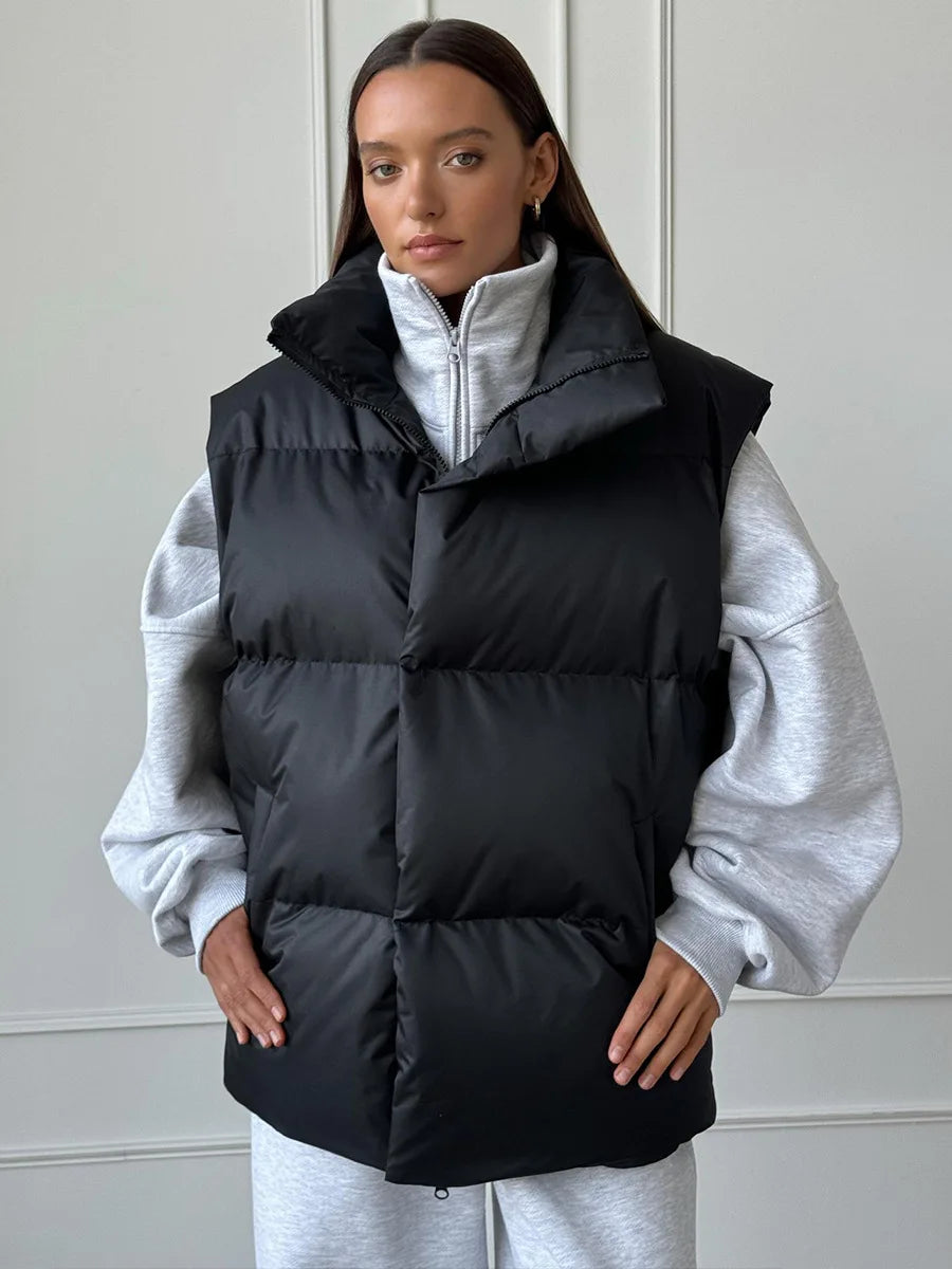 Women's Loose Vest Parkas Sleeveless Cotton Jacket