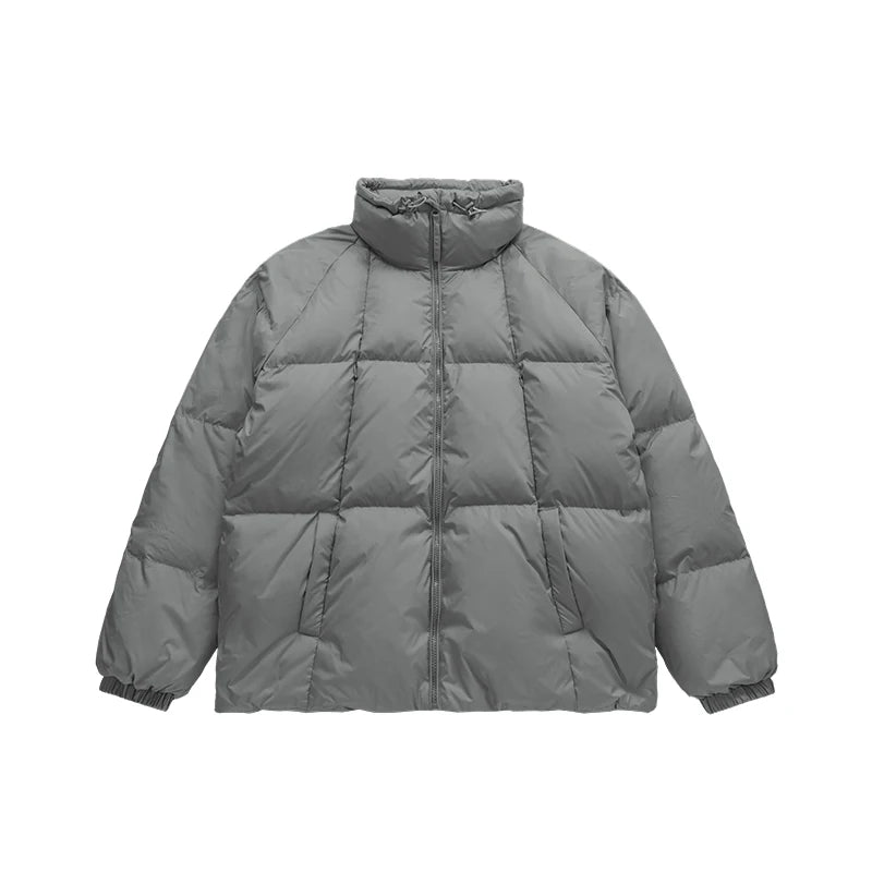 Minimalist Down Jacket Unisex - 90% Down Fill High Collar Winter Outerwear