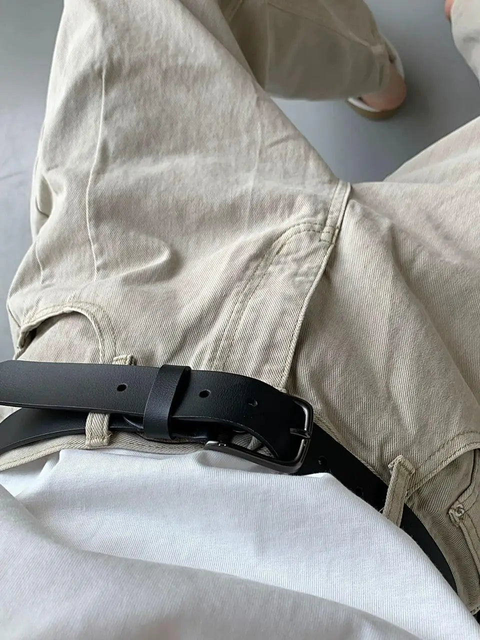 Men's High-Waisted Straight Jeans - Loose Wide Leg