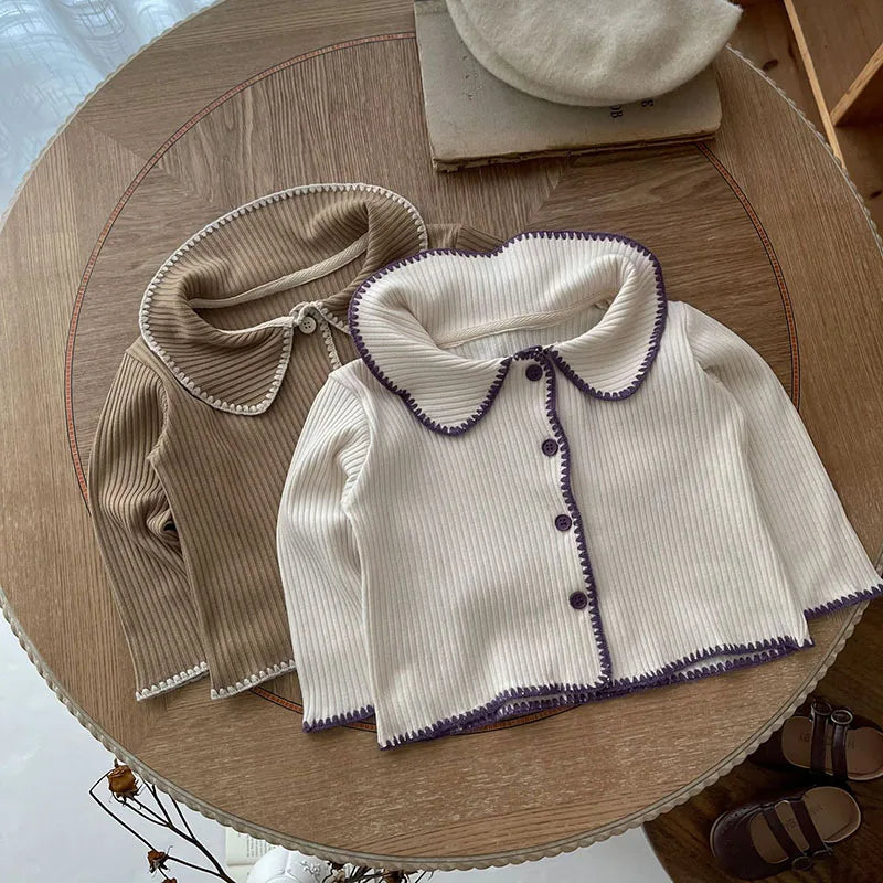 Girls Soft Knit Sweater Cardigan Outfit Set