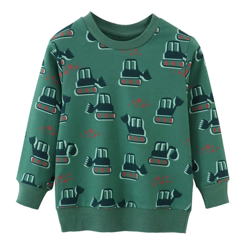 Boy's Cartoon Print Long Sleeve Toddler Children's Sweatshirt