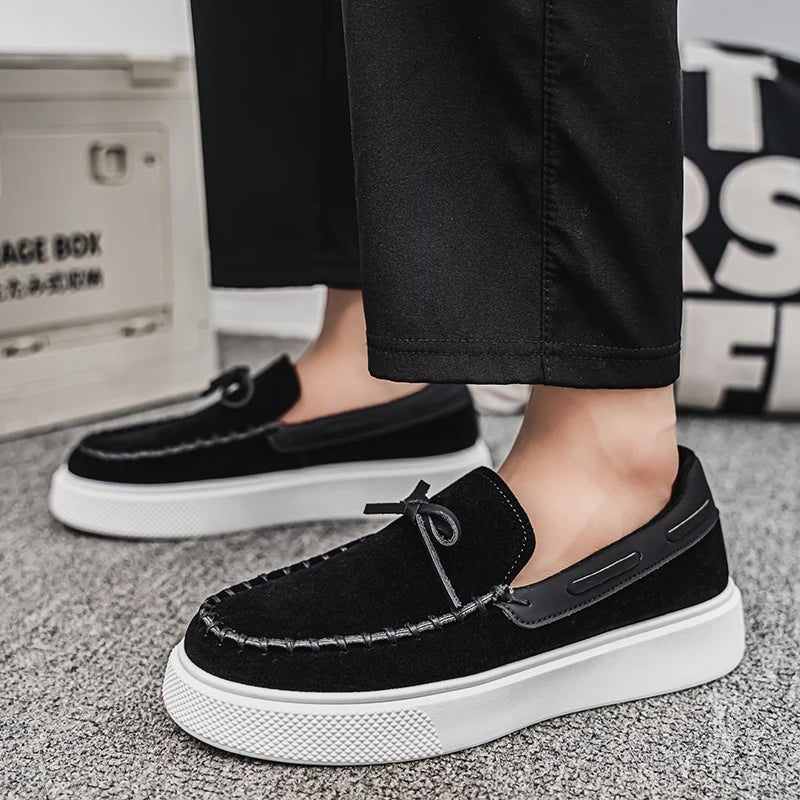 Men's Casual British Style Slip-on Suede Leather Loafers