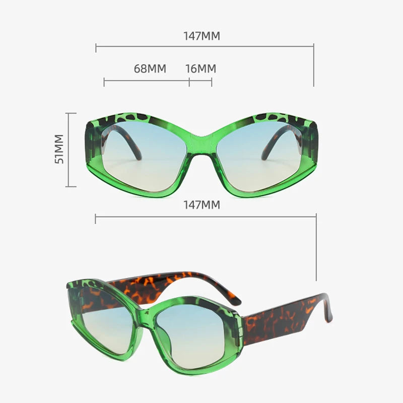 Fashion Large Frame Sunglasses - Colorful UV400 Protection for Women & Men
