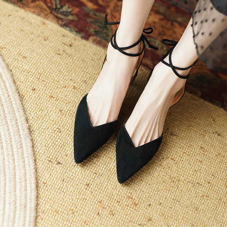 Women's Pointed Toe Rhinestone Wedding Sandals - Bowknot Pendant Pumps