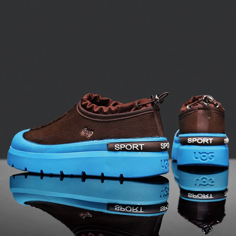 Men's Platform Vulcanized Slip-On Sneakers - Comfortable Running Tennis Shoes