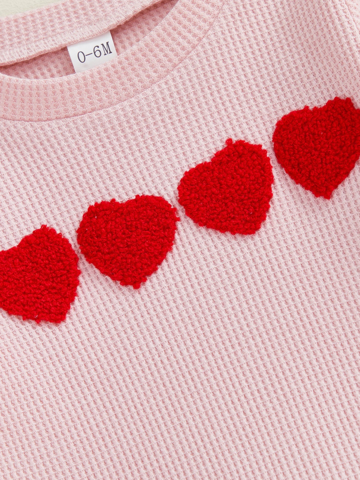 Toddler Baby Girls Valentine's Day Heart Print Long Sleeve Pullover and Pants Set