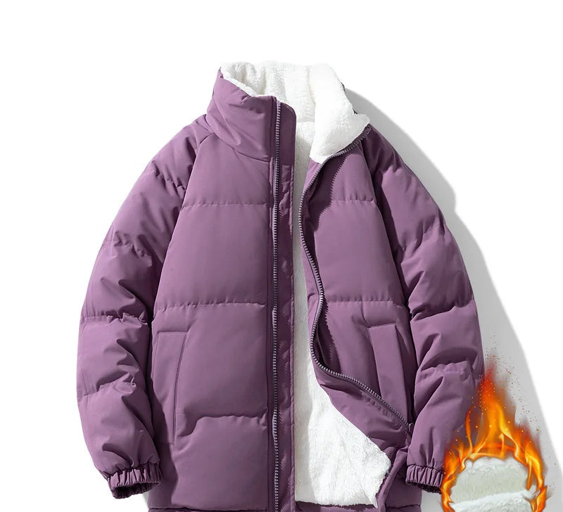 Men's Slim Fit Thickened Padded Jacket | Fur-Lined | Stand Collar | Bungee Hem | 8 Colours | S–XXXL