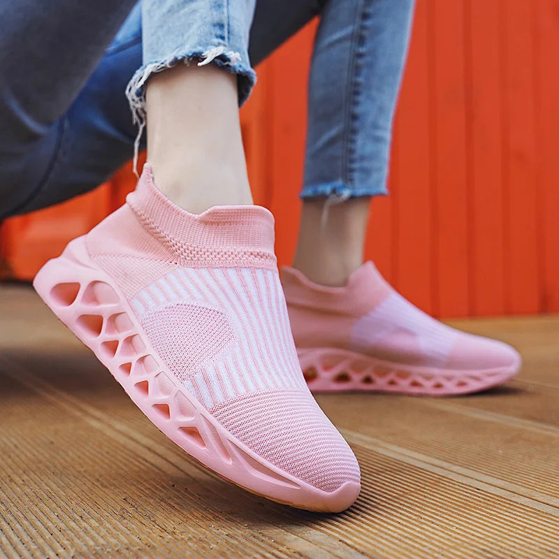 Men's Slip-On Platform Sneakers - Casual Running Sports Trainers