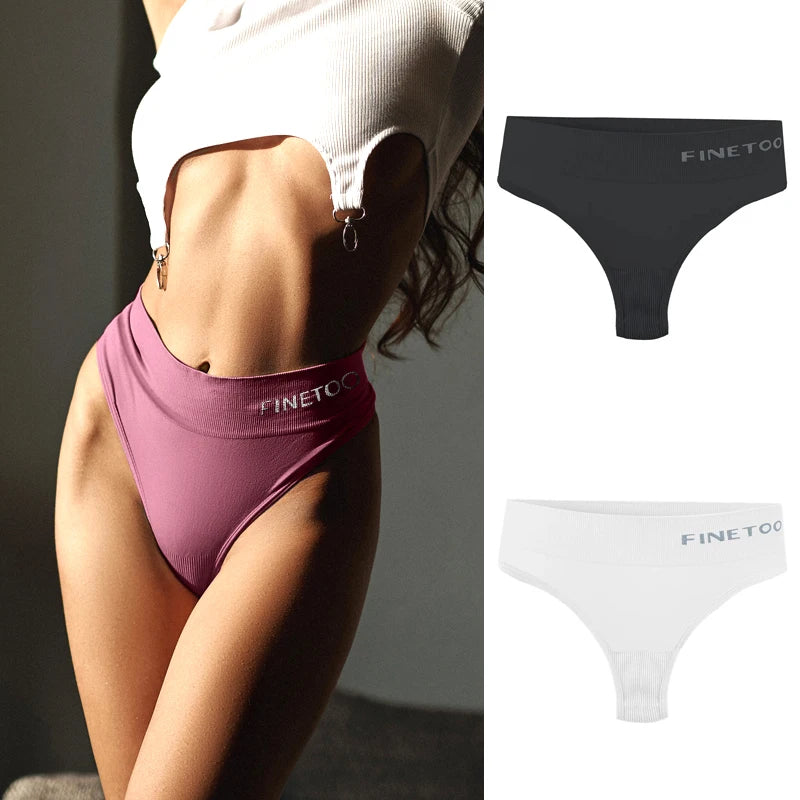 Seamless High Waist Thongs - 2 Pack Plus Size Underwear