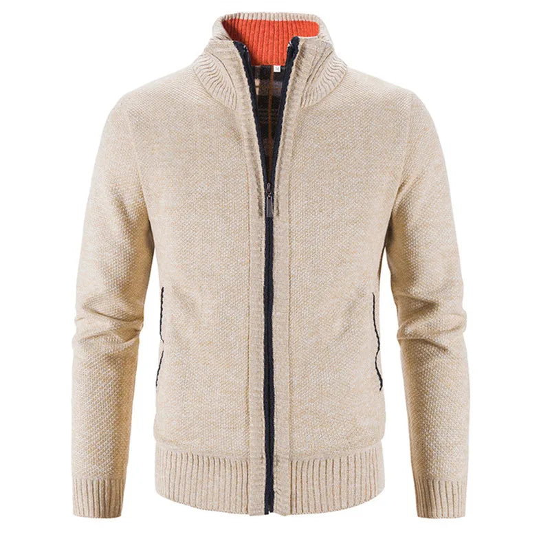 Men's Knitted Cardigan - Slim Fit Single Breasted Sweater Coat