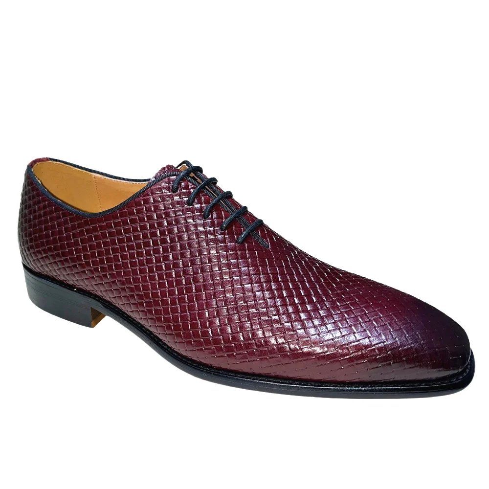 Handmade Pointed Toe Lace-Up Leather Oxford Dress Shoes