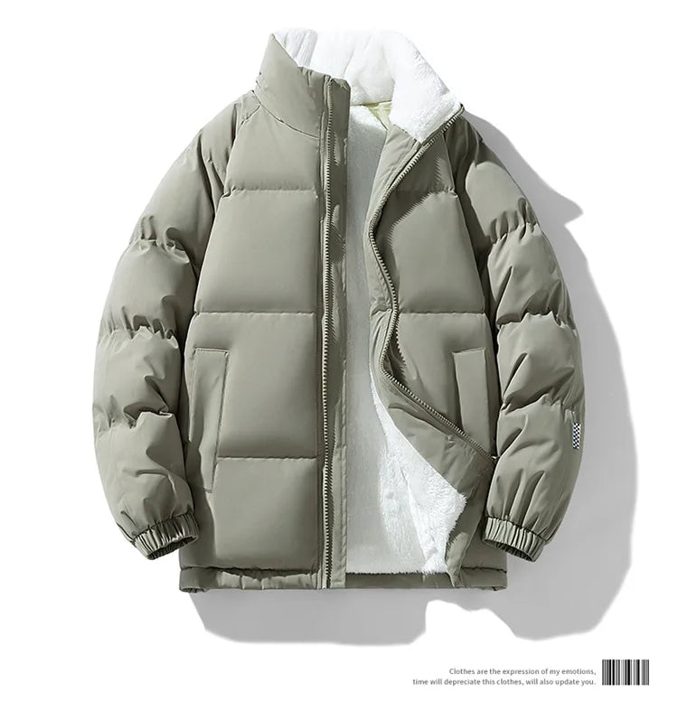 Men's Slim Fit Thickened Padded Jacket | Fur-Lined | Stand Collar | Bungee Hem | 8 Colours | S–XXXL
