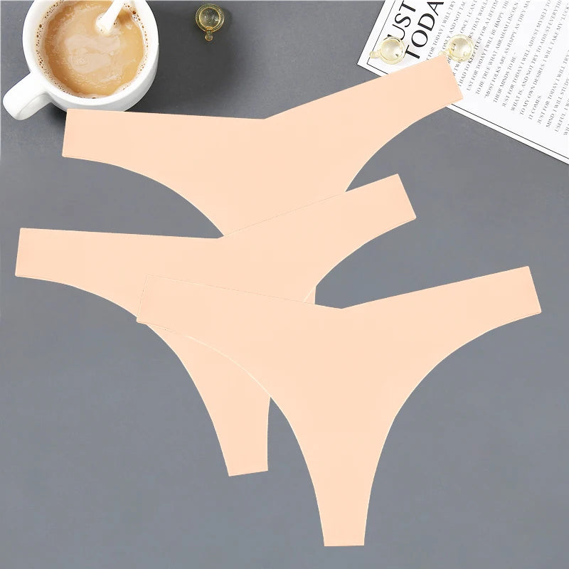 Women's Seamless V-Shaped Thong - Low Waist Soft Underwear