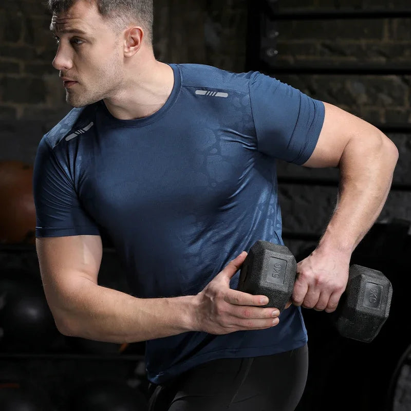 Men's Running Compression Dry Fit Short Sleeve Sport  Gym Fitness Jogging Sweatshirt Athletic T-Shirt Top