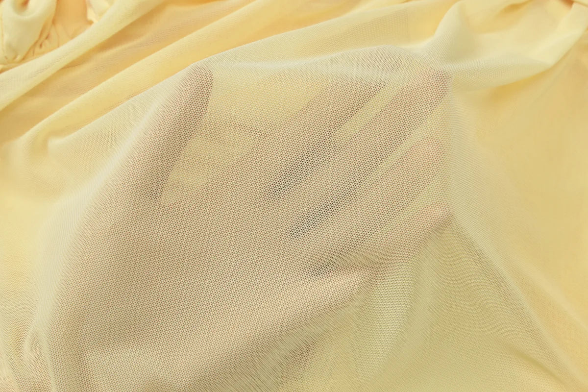 Women's Asymmetrical Bodycon Mini Dress - Ruched Mesh Patchwork Dress