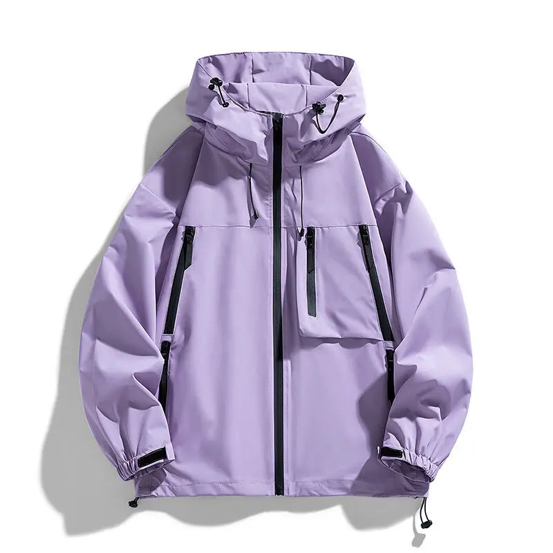 Men's Hooded Waterproof Hiking Jacket - Cargo Casual Outerwear Coat