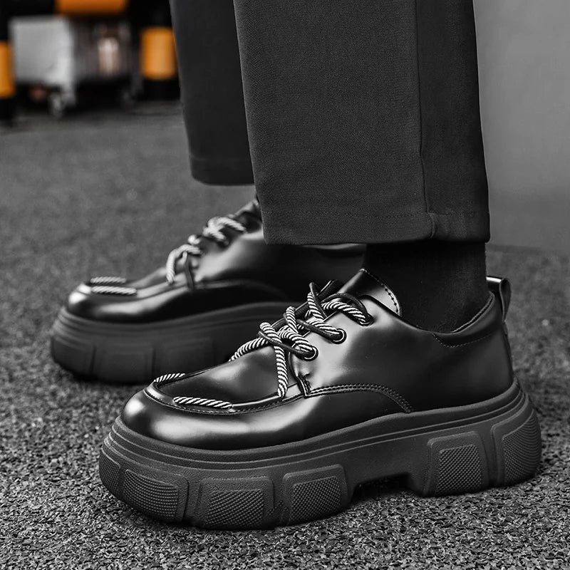 Men's Platform Leather Thick Sole British Shoes