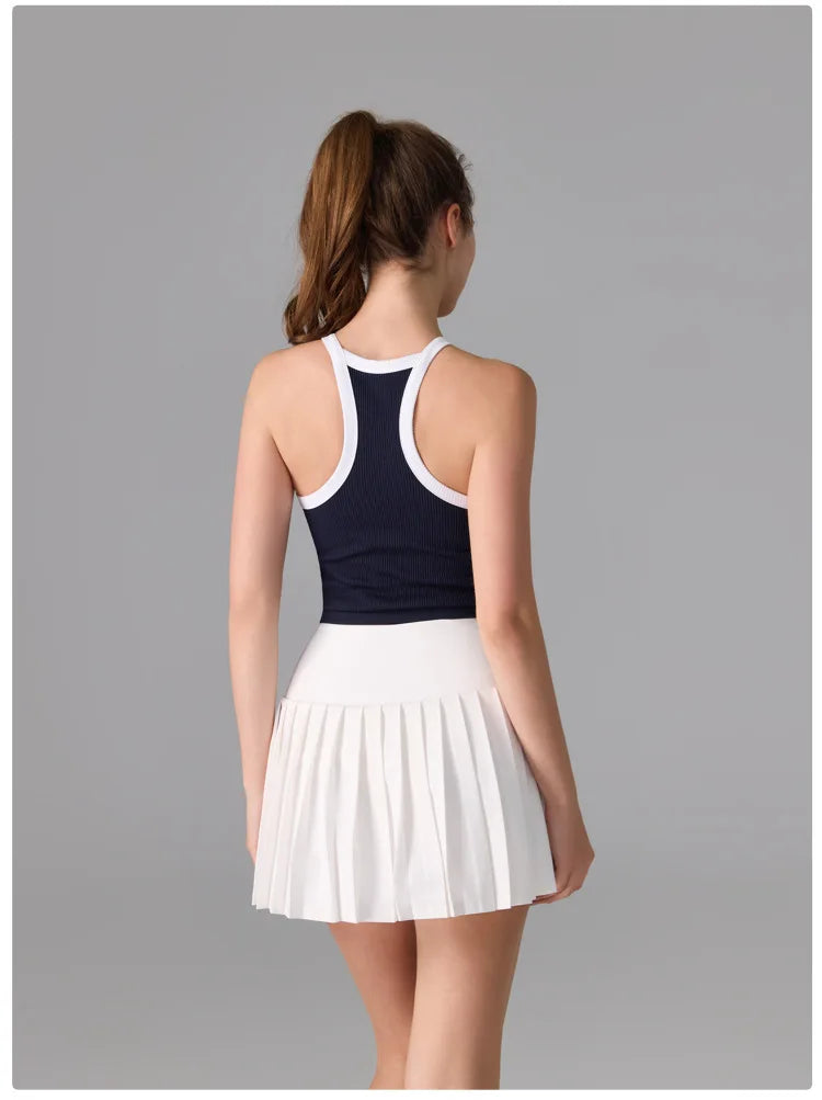 Women's Seamless Knitted Yoga Top - Sleeveless Quick Dry Workout Vest