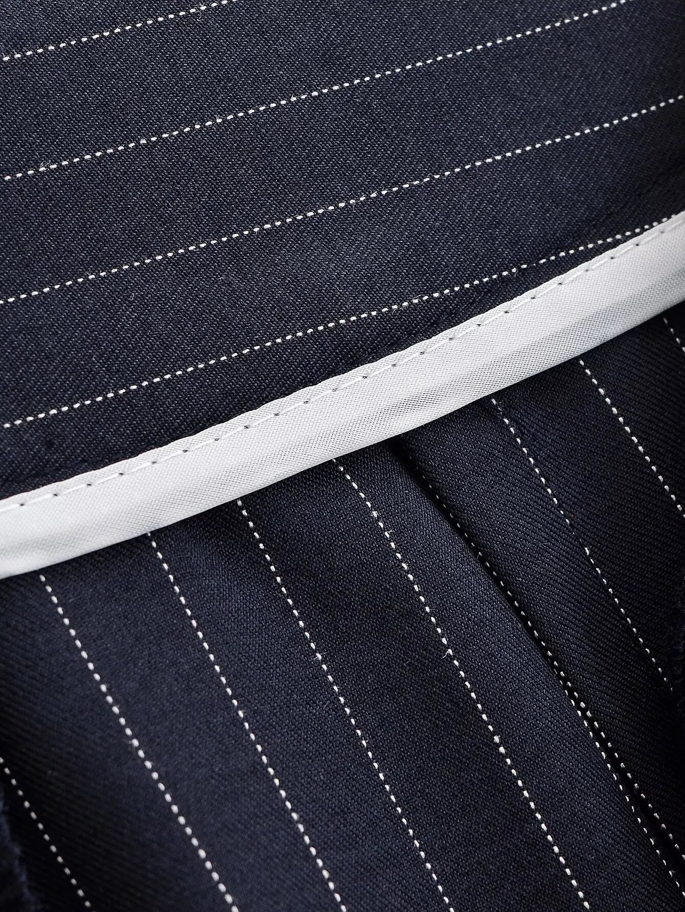 Vintage Striped Pleated Wide Leg Pants - High Waist Office Casual Trousers