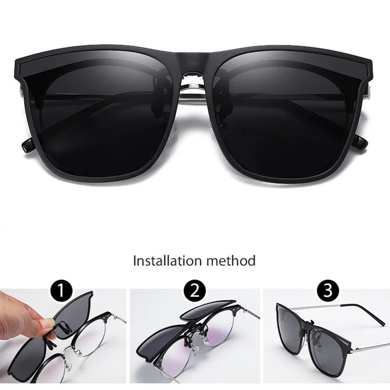 Unisex Polarized Clip Sunglasses