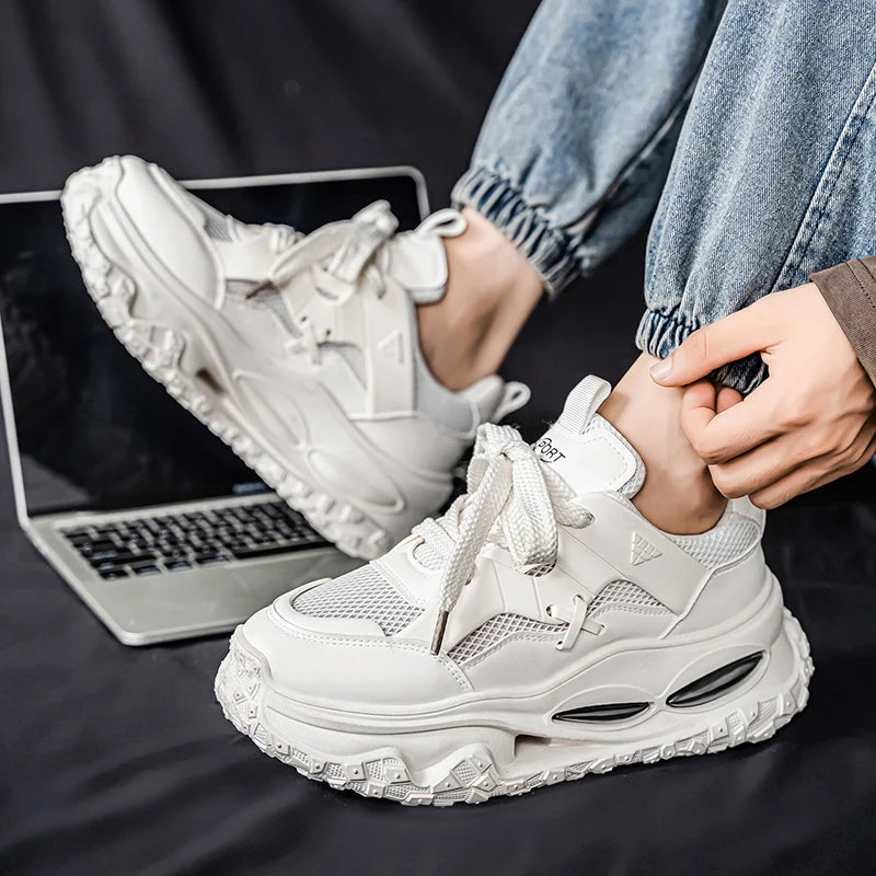 Street Style Platform Sneakers - Men's Skateboard Running & Tennis Trainers