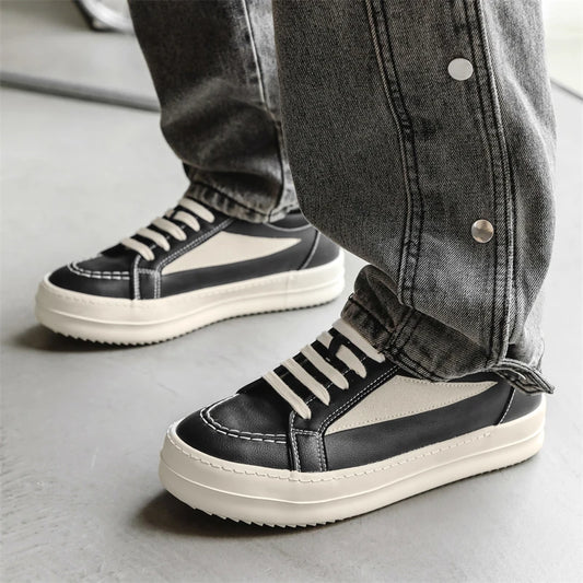 Men's Vulcanized Sneakers - Lace-Up Skateboarding Shoes