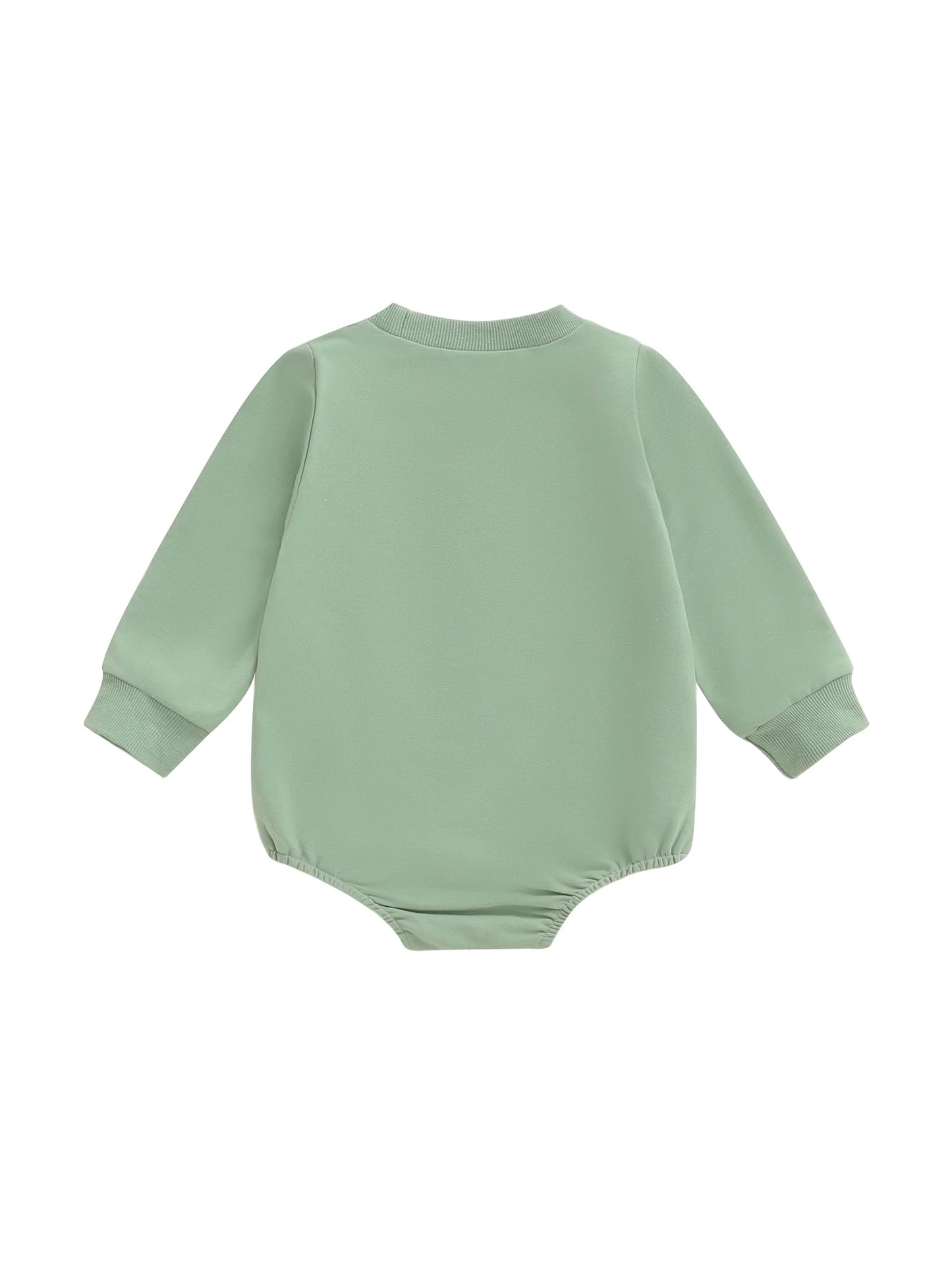 Baby Fall Winter Romper - Long Sleeve Crew Neck Embroidery Fruit Letters Bodysuit