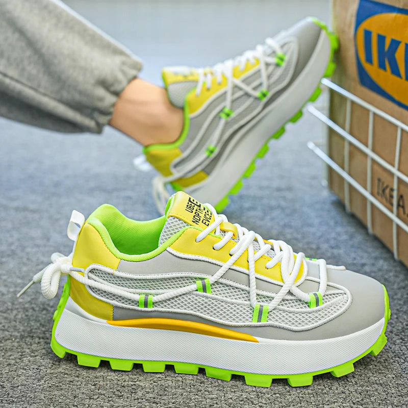 Men's Lightweight Platform Sneakers - Breathable Running Shoes