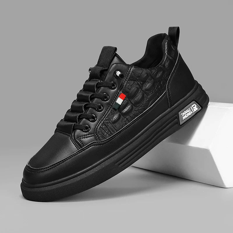 Men's Casual Shoes PU Leather Skateboard Sneakers Breathable Tennis Sports Trainers Sneakers