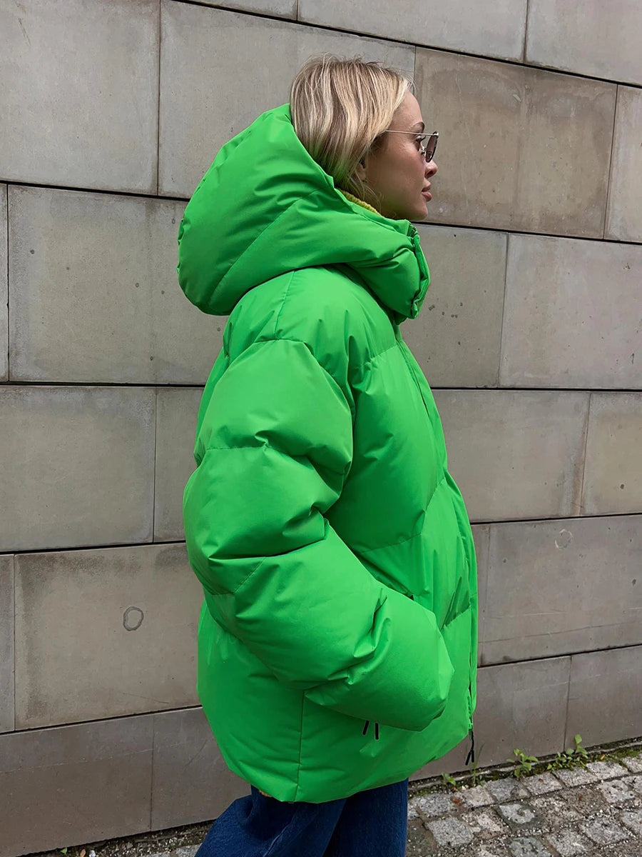 Women's Quilted Loose Parkas Cotton Puffer Jacket