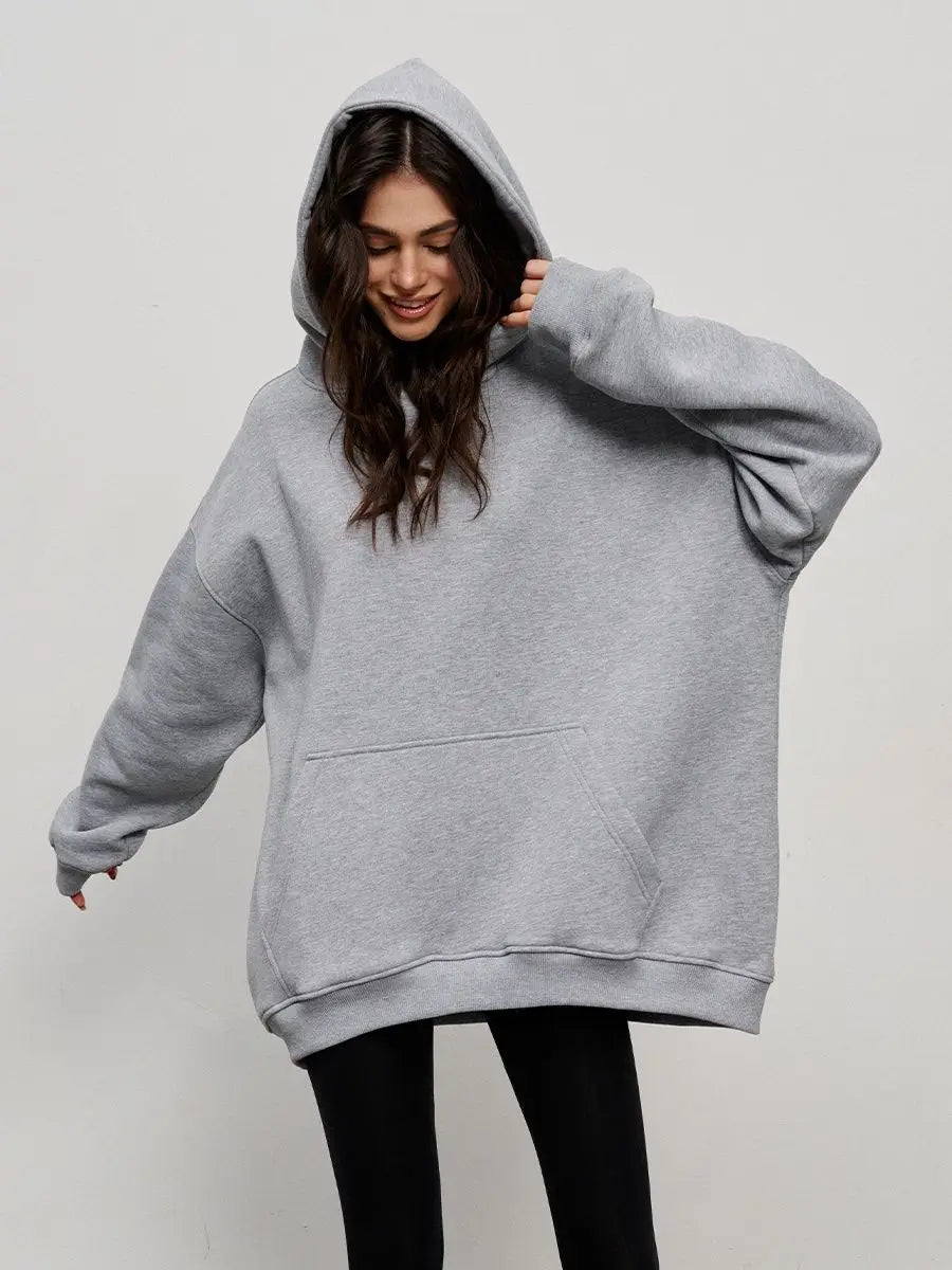 Women's  Oversized Fleece Pullover Hoodie