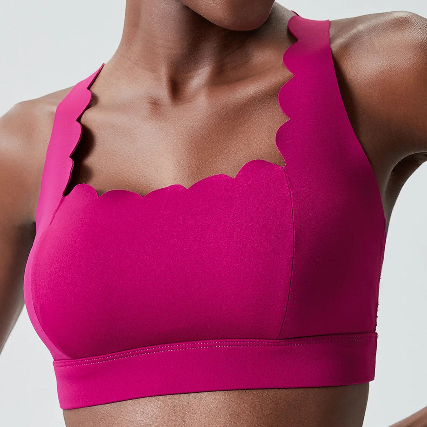 Women's Buttery Soft Fitness Yoga Bra Square Neckline Gym Crop Back Sports Vest
