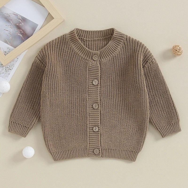 0-24M Baby Girls Boys Knit Sweater - Cardigan Long Sleeve Button Up Knitwear