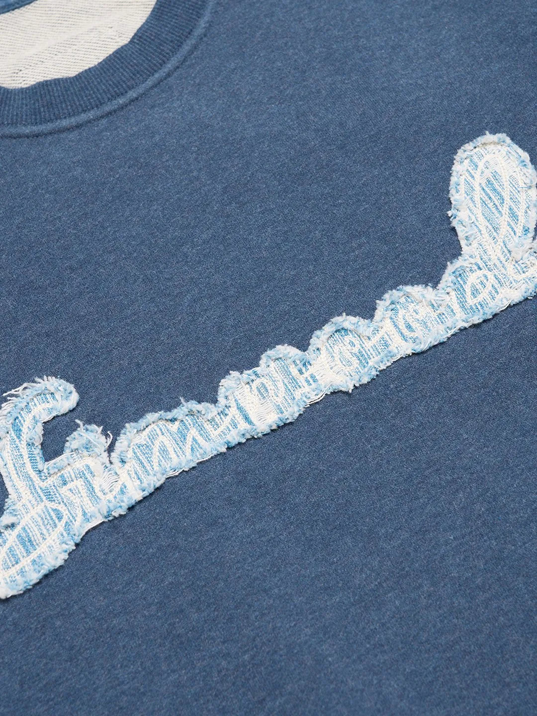 Men's Heavyweight Oversized Letter Embroidery Sweatshirt – 390g Cotton Pullover