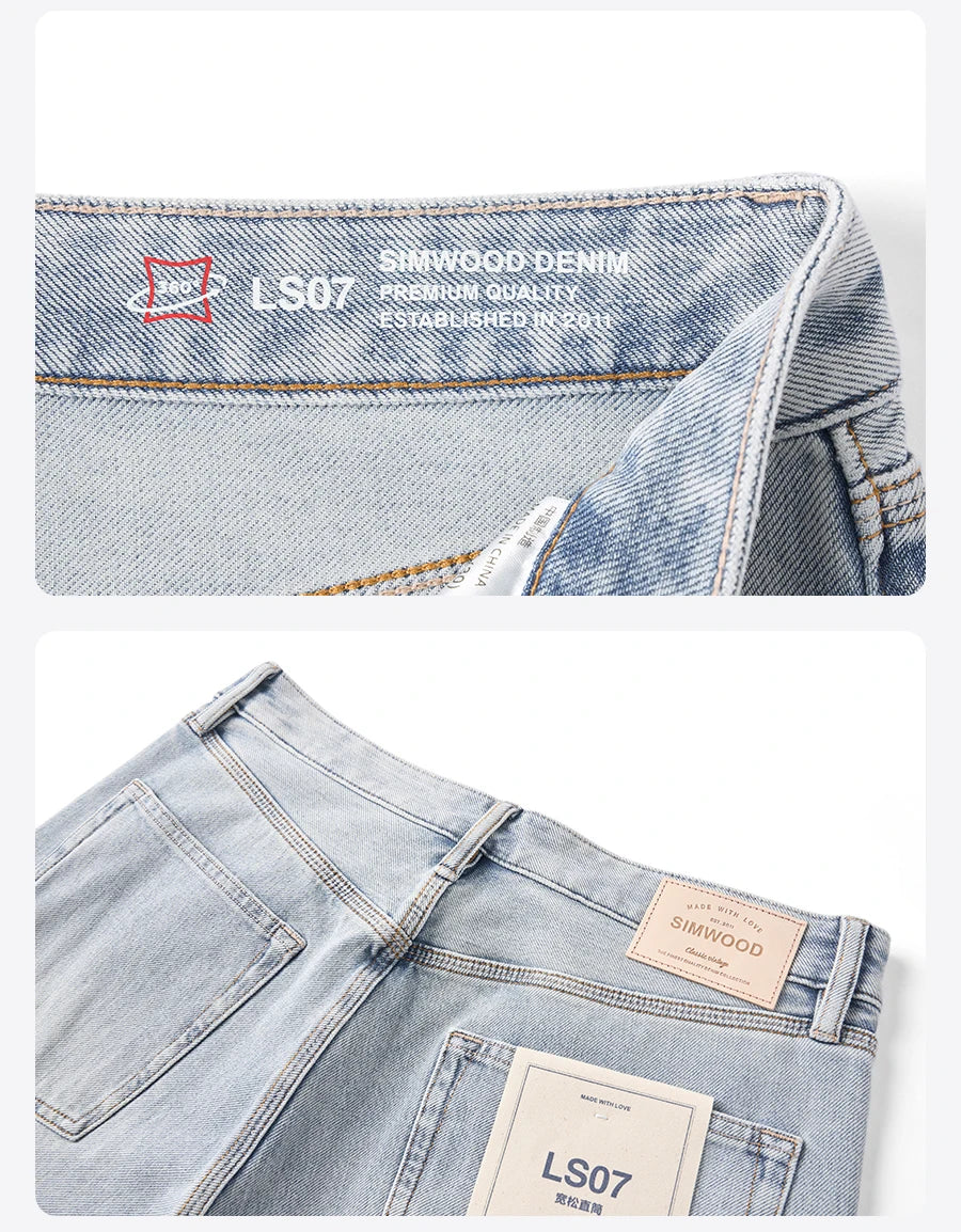 Men's Stretch Denim Jeans - 11oz Elastic Lycra Loose Straight Plus Size