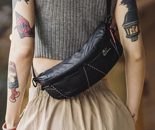 Tactical Adjustable Black Crossbody Bag - Unisex Outdoor Waist Pack Motorcycle Chest Bag for Cycling Travel