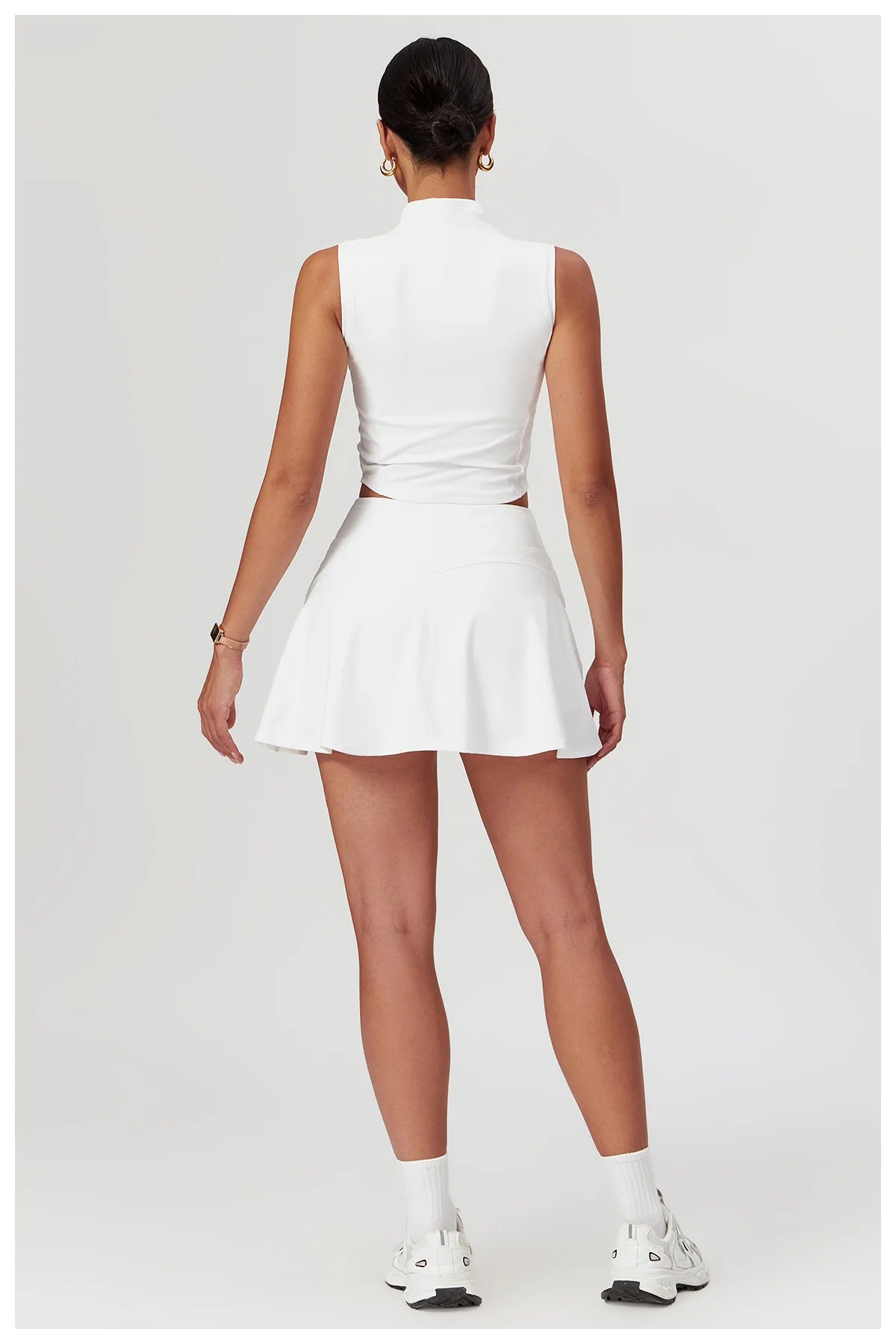 High Waist Sports Skirt - Quick Dry Yoga Skirt with Lined Shorts